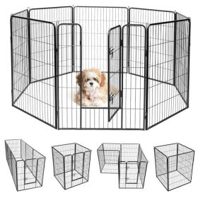 Dog Fence 40" H, 8 Metal Panel Heavy Duty Pet Playpen Dog Fence with Door