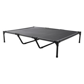 Elevated Dog Bed For Large Dogs XL, Raised Dog Cot With Heavy Duty Steel Frame, Breathable Teslin Mesh Cooling Dog Bed, Indoor & Outdoor Portable (Option: Grey)