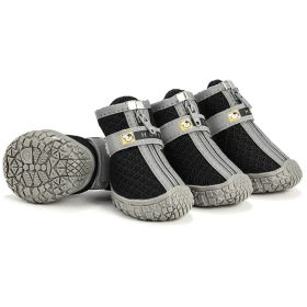 Non Slip Dog Shoes Warm Plush Lining Breathable Pet Boots for Paw Protection (Color / Size: Light Grey / 5 Fit width4.5-4.7cm)