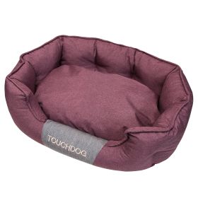 Touchdog 'Concept-Bark' Water-Resistant Premium Oval Dog Bed (Color: PINK, size: large)